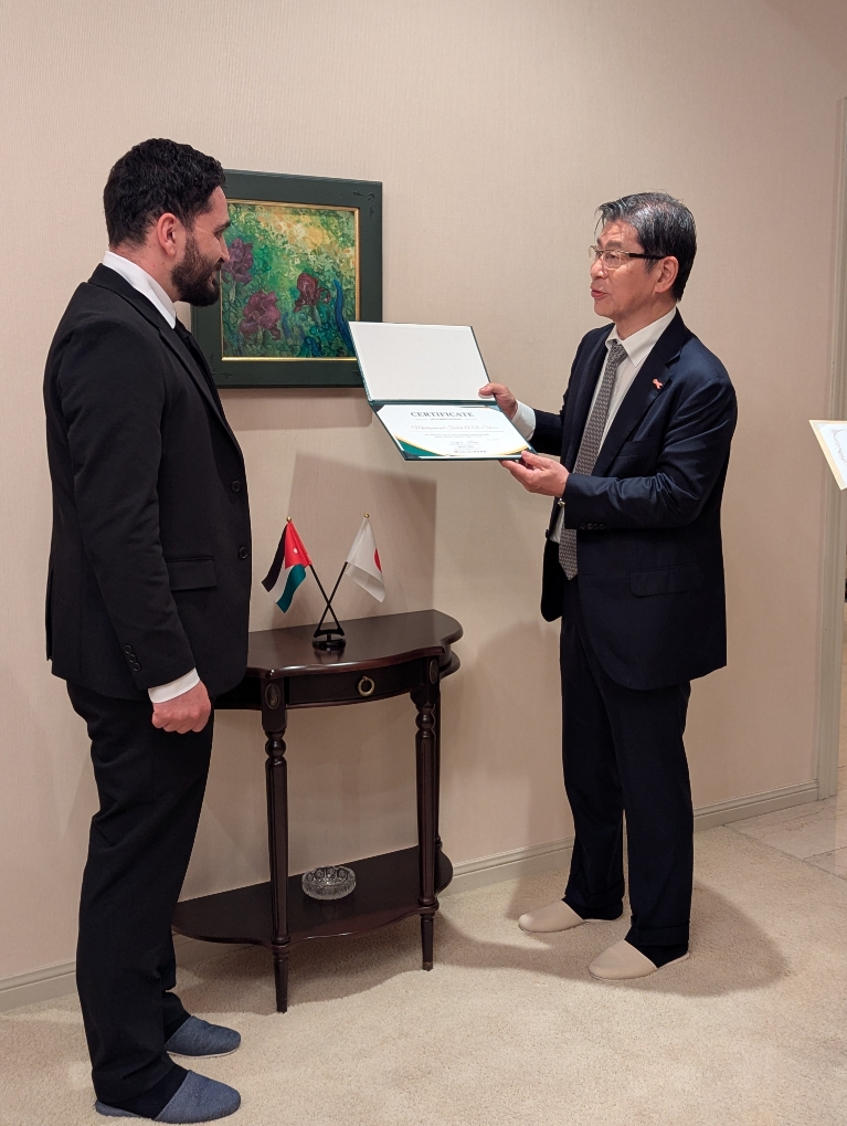 Certificate Award Ceremony for the Medical Programme for Invited Medical Specialists at the Residence of the Ambassador of the Hashemite Kingdom of Jordan